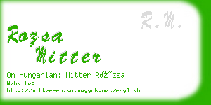 rozsa mitter business card